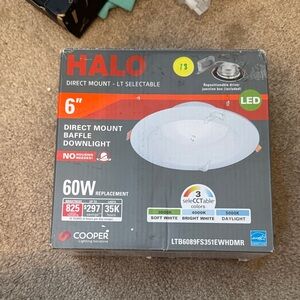 Halo LED Direct Mount Baffle Downlight - Red and Gray
